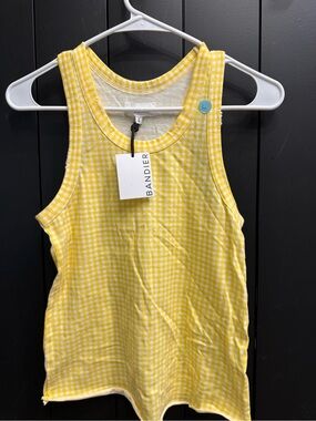 BANDIER Yellow Gingham Tank Top